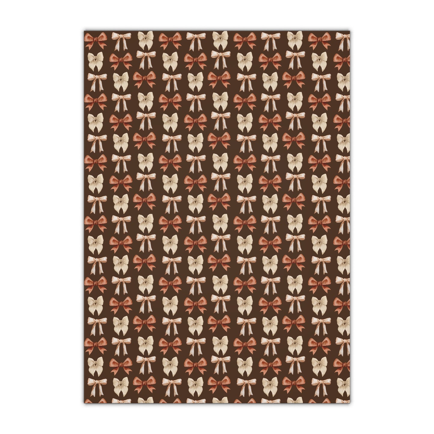 BROWN BOWS Gift Wrapping Paper Sheets, 1pc