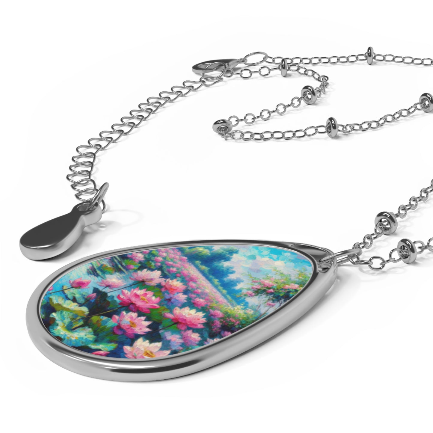 LOTUS Painting Oval Necklace