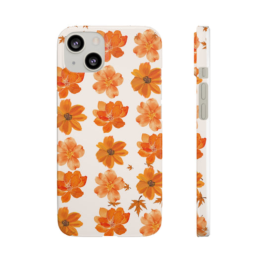 ORANGE Flowers Fall Themed Snap Case