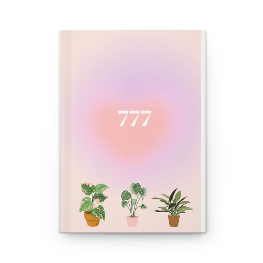 777 Pink Aura and Plants Hardback Notebook Journal