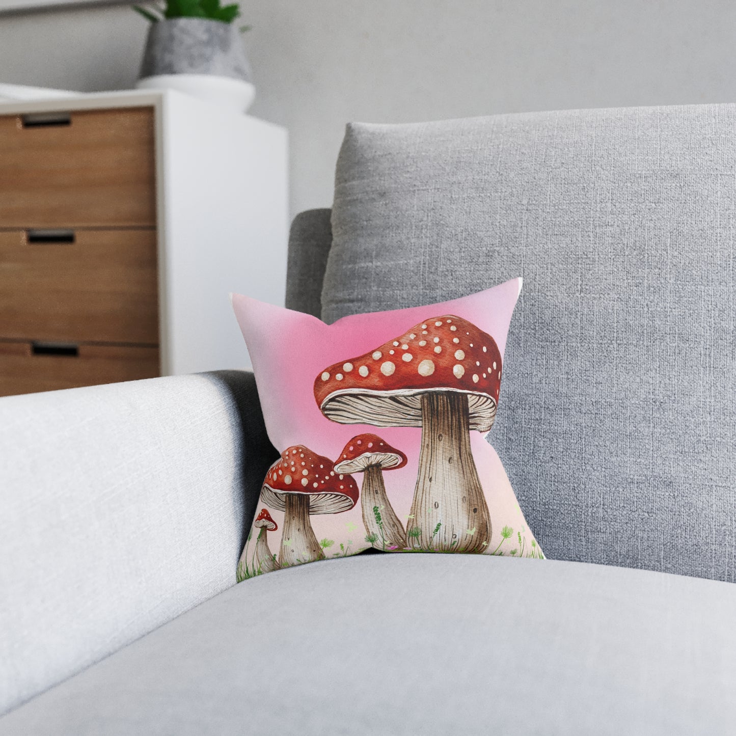 MUSHROOM Pink Aura Cushion